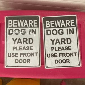 2 new in package โbeware Dog in Yardโ signs